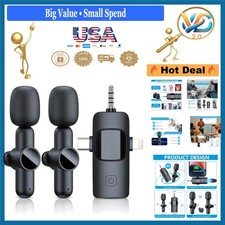 3-in-1 Wireless Lavalier Microphone for iPhone Android Camera Noise Reduction