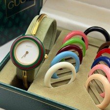GUCCI Change Bezel Watch Quartz With 11 Bezels Manuals Good Condition