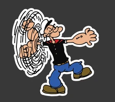 Popeye Vinyl Decal Car Truck Cell Phone Laptop REFINED Popeye Sticker Design 3