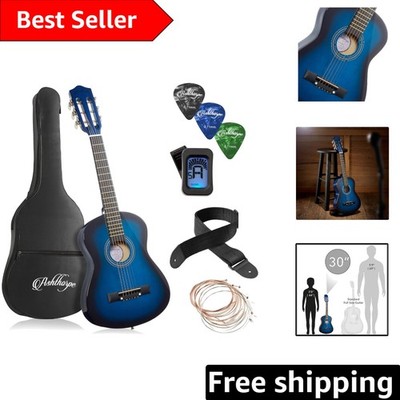 Ultimate 30-Inch Acoustic Guitar Package for Beginners - Stylish Blue Design