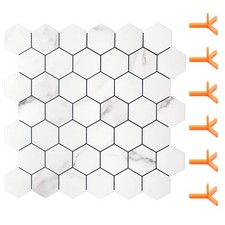 Peel and Stick Backsplash for Kitchen, Self-Adhesive Tile Hexagon Mosaic Tile...