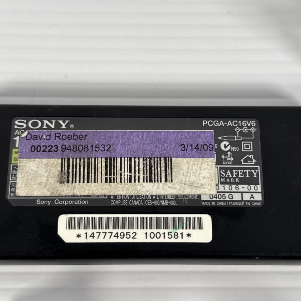Adaptador de CA Original Sony 65W para Cargador Sony VAIO VGP-AC16V8 16V 4A ENVÍO Y DEVOLUCIÓN GRATUITOS Foto 2 de 3