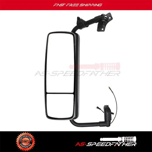 Driver Left Hand Side Complete Mirror Black For 2015-2018 Volvo VNL
