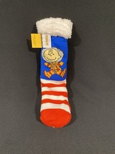 Peanuts Charlie Brown Snoopy Sherpa Lined Slipper Socks-NEW-Unisex