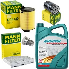 5L Öl Set Inspektion Luft-Innenraum Ölfilter Ölschraube für Audi Seat Skoda VW