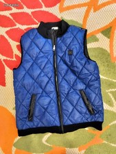 Calvin Klein Jeans Girl's Sz 7 Blue Black Puffer Jacket Vest Full Zip