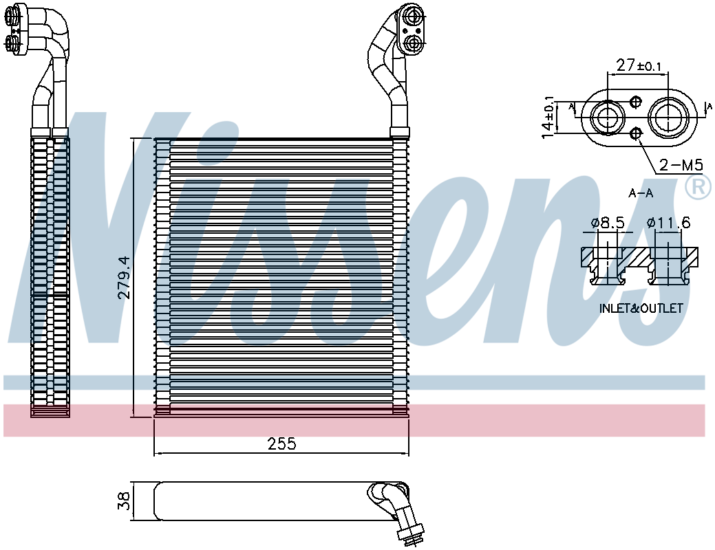 ノブ Nissens Aircon Evaporator 92413 for eg. HONDA CIVIC (2012) 1.6