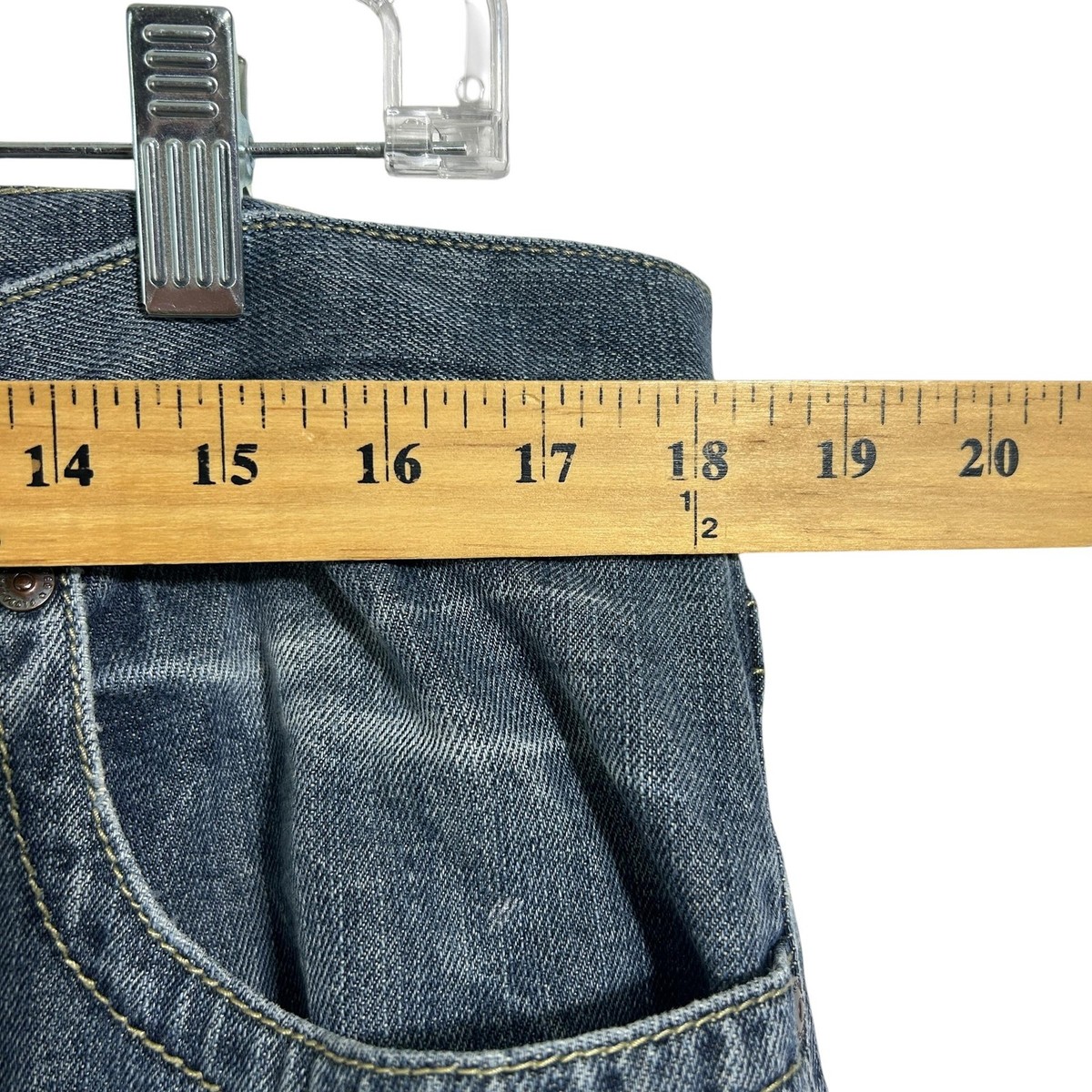 Flypaper Jeans Mens 38x30 Blue Medium Wash Bootcut Denim Distressed Pockets View 5