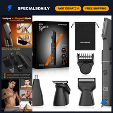 Waterproof Body Hair Trimmer for Men, Electric Groin Ball Shaver, USB Recharge