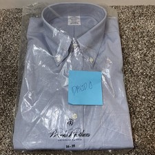 Brooks Brothers Shirt 16 2 Blue Makers Pinpoint Oxford Button Down Long Sleeve