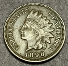 1898 Indian Head Penny Cent 1c High Grade XF - 4 Diamonds