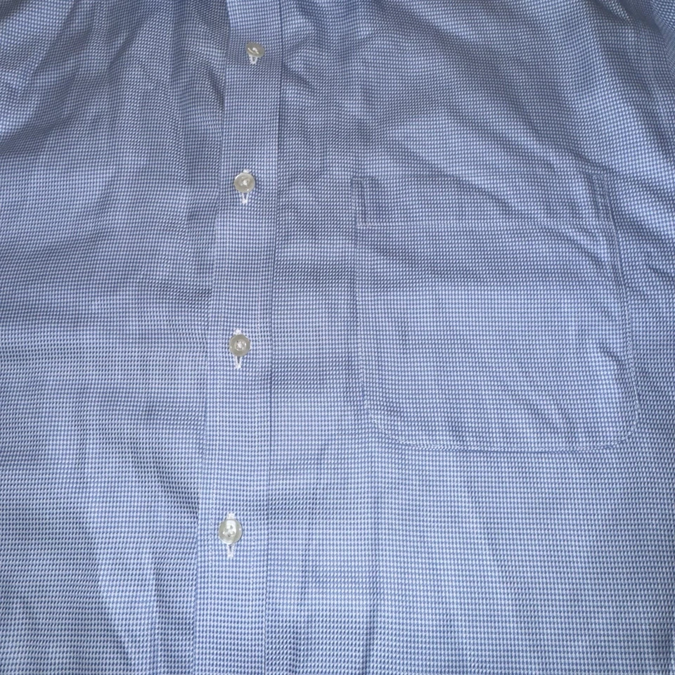 Camisa de vestir ENRO para hombre manga larga azul a cuadros talla 16,5/34-35 100 % algodón sin planchar Foto 4 de 4