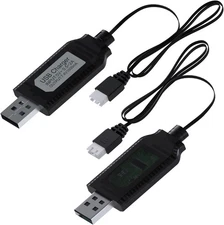 MMOBIEL USB Charger Cable 2X XH-3P for 7.4V LiPo Li-ion RC Drone Battery
