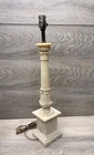 Antique Italian Alabaster Carved Column Lamp ~21” Tall - Imported From Italy