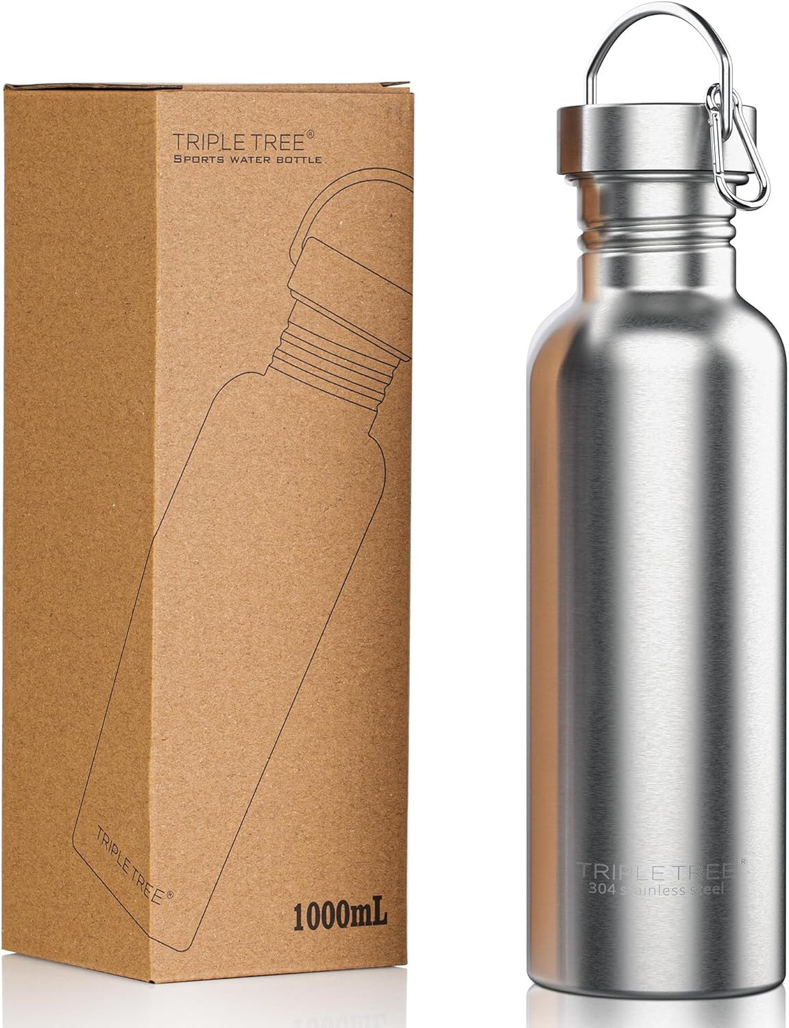 TRIPLE TREE 34 OZ Uninsulated Single Walled Stainless Steel 