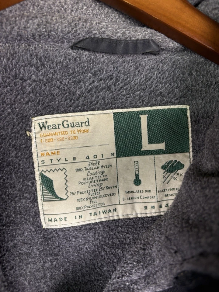 Vintage WearGuard Windbreaker fleece Jacket 1990’s Size L Made In Taiwan black - Image 2 of 4