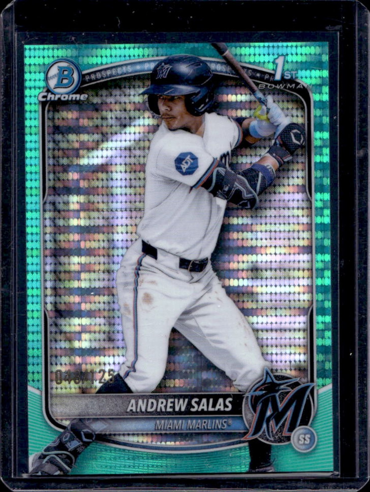 2025 Bowman Chrome Andrew Salas Aqua Pulsar Refractor 1st #48/125