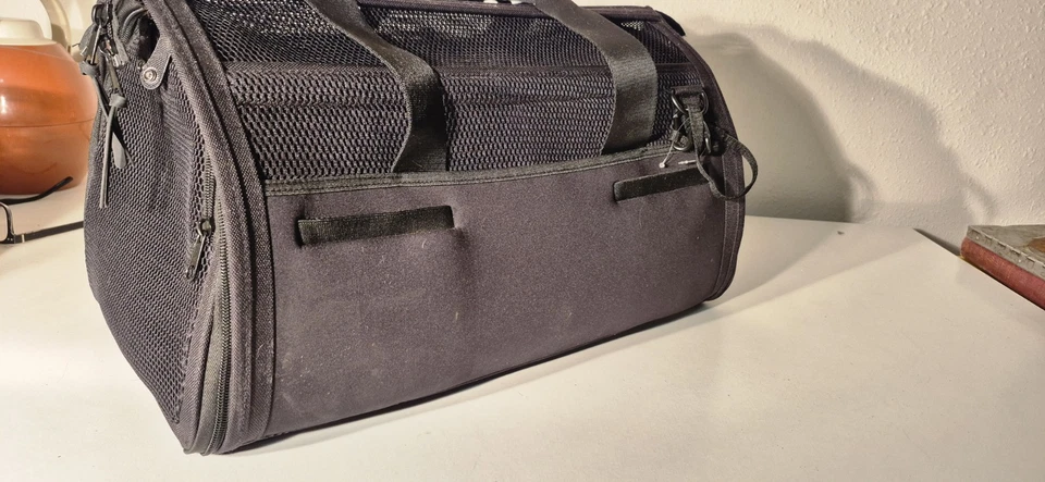 Equipaje de viaje Wild One Pet malla negra perro gato bolsa plegable pequeño Foto 4 de 4