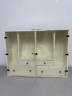 OAAK Vintage Barbie Homemade Wooden Closet, Plexiglass Doors, 4 Drawers, Hanging