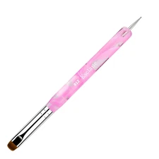 French Manicure Brush,  2 Way French Nail Brush with Dotting Tool for Manicure C