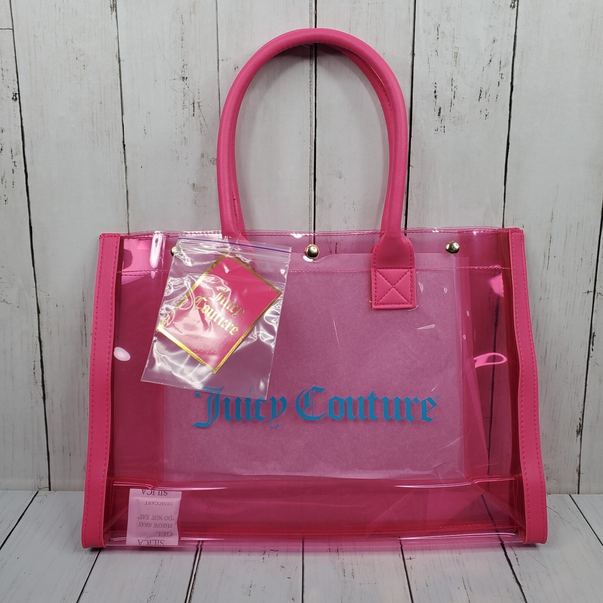 【Juicy Couture ジューシークチュール】ピンククリアバッグ Juicy Couture Tote Bag NEW Transparent Clear Pink
