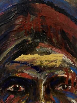 James Starkey Acrylic Oil Painting Cheyenne Sioux Native American 28x34 Lakota