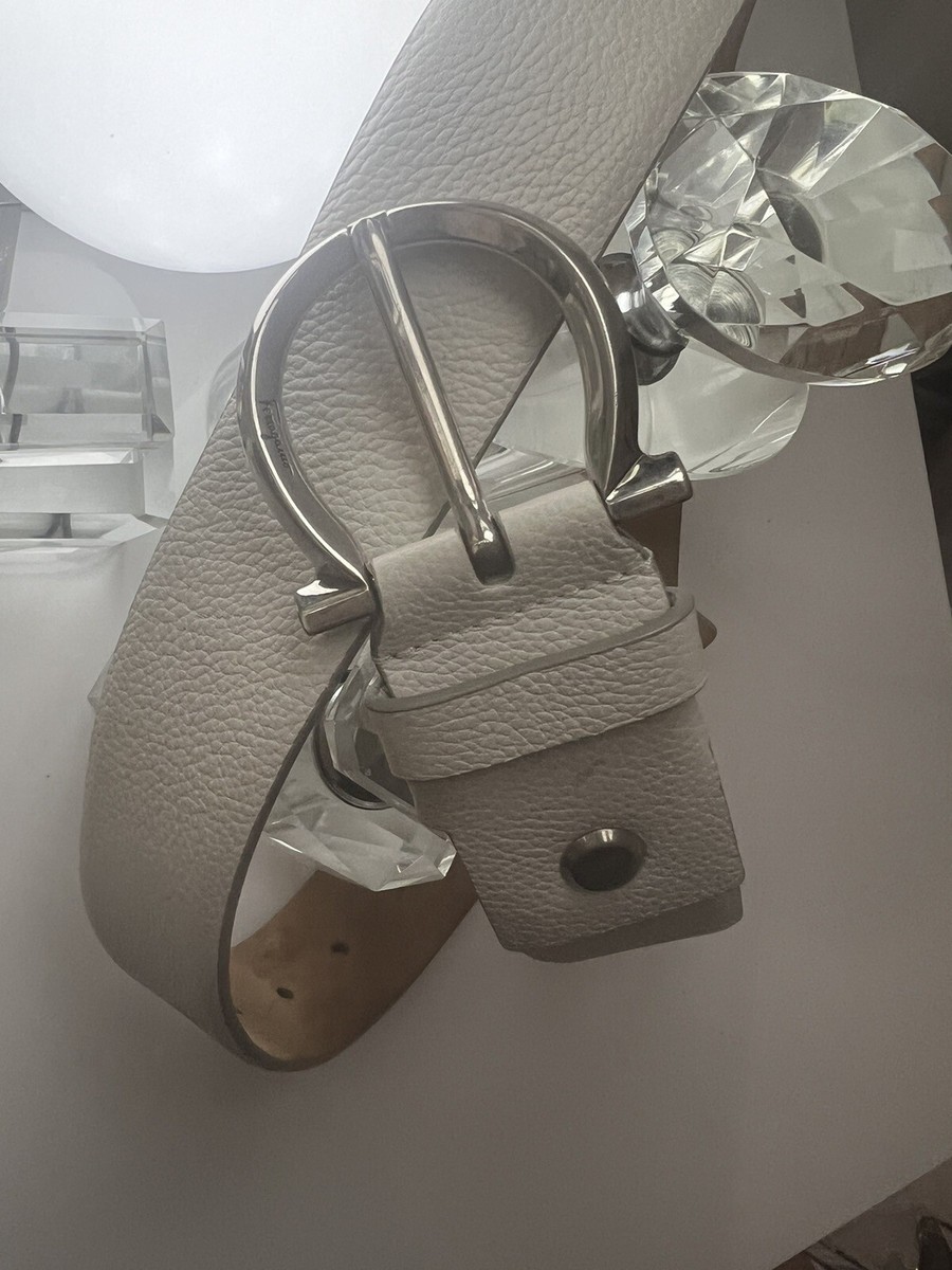 salvatore ferragamo leather belt GV-67 9709. Color Marshmallow