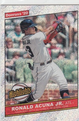 2020 Donruss Ronald Acuna Jr Highlights Insert Vector Prizm   Braves
