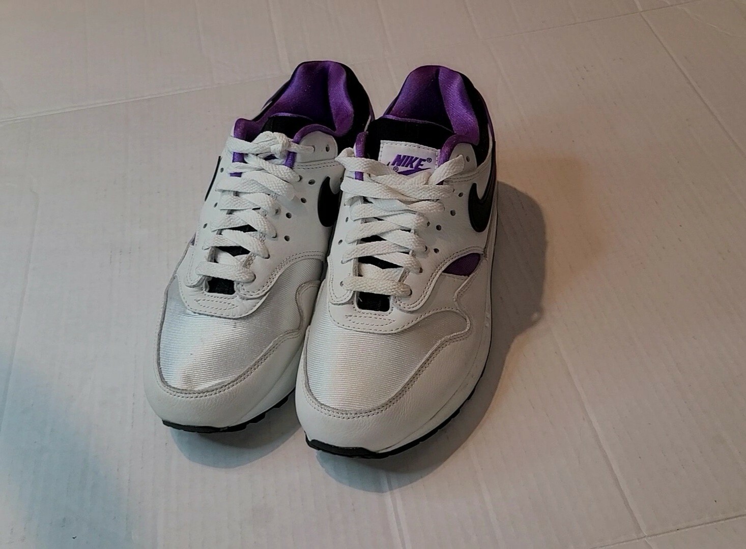 Nike Air Max 1 DNA CH.1 WHITE-BLACK-PURPLE PUNCH Size 7.5 AR3863-101 | eBay