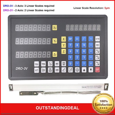 DRO-3V 2 / 3 Axis Digital Readout DRO for Linear Scale Lathe Boring Milling ot89