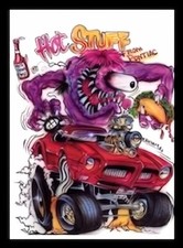 Hot Stuff Purple Monster Riding Hot Rod Refrigerator Fridge MAGNET