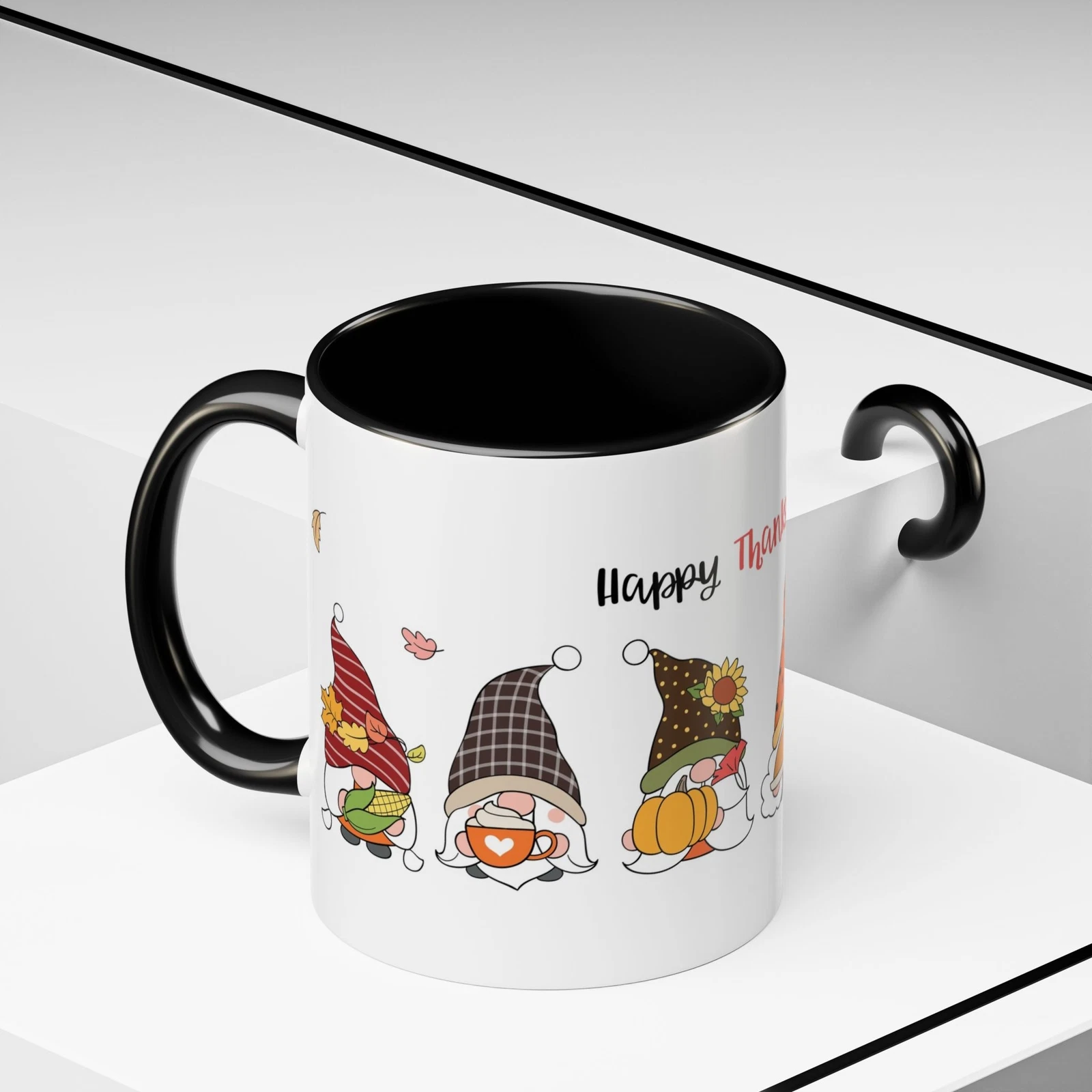 Thanksgiving Accent Mug, Fall Harvest Coffee Cup, Autumn Home Decor