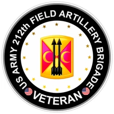 US Army 212th Field Artillery Brigade Veteran Bumper Sticker Military Decal 5"