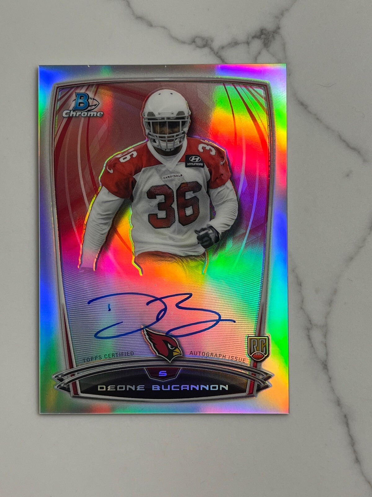 Deone Bucannon Bowman Chrome Rookie Chrome Refractor Autographs #DB Base