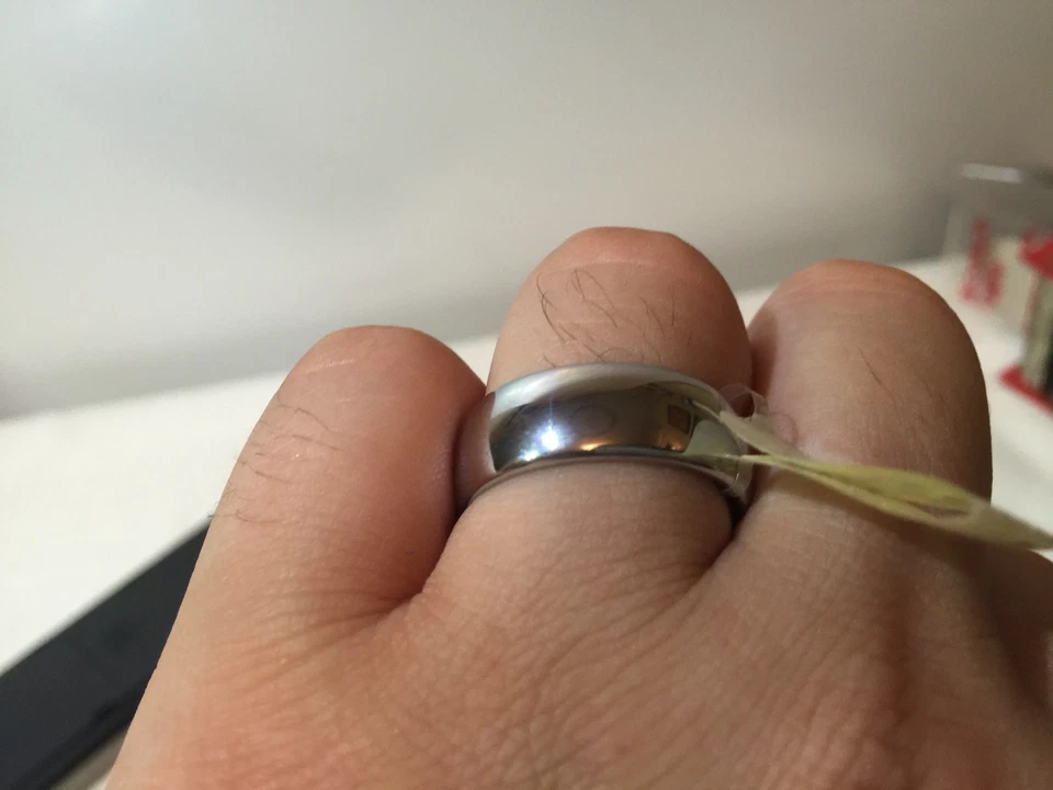 Alianza de boda de tungsteno Dura Blanc® acabado pulido anillo 8,3 mm envío gratuito  Foto 4 de 4