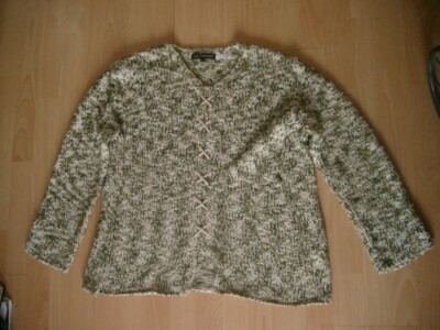 grün weisser Strick Pulli Gr. XL Quickstep