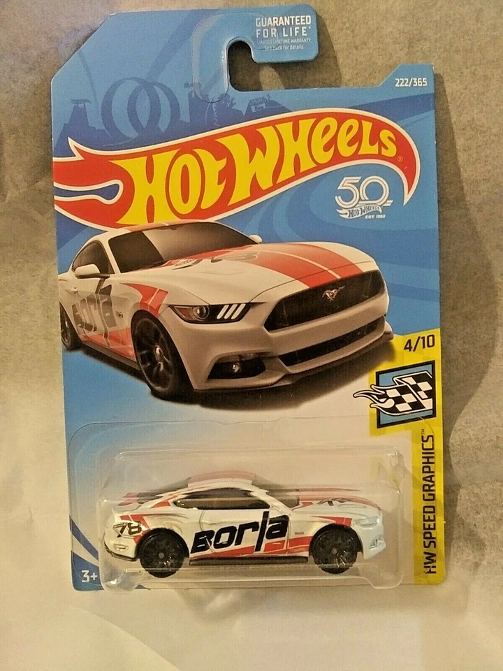 Hot Wheels 2015 Ford Mustang GT HW Speed Graphics #4/10 White Die-Cast Mattel