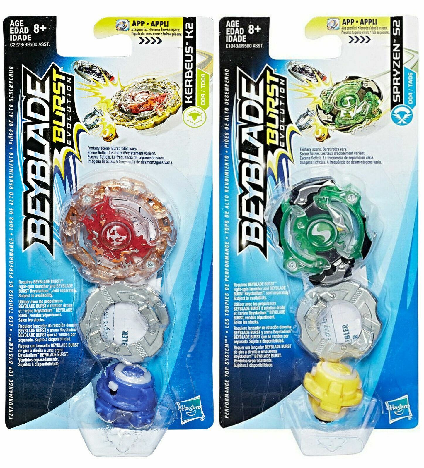 NEW Beyblade Burst Evolution Top 2-PACK Spryzen / Kerbeus Hasbro E1048 C2273 