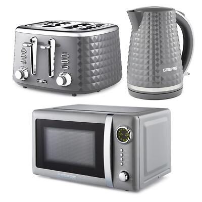 Geepas Digital 20 l Mikrowelle, Argyle Sammlung 1,7 l Wasserkocher & 4 Scheiben Toaster Set