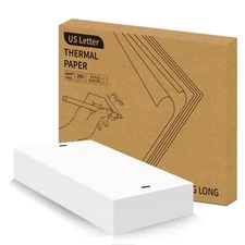thermal printer paper 8.5 x 11 US Letter Quick-Dry Folded 200 Sheets, Compatible