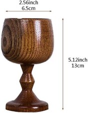 2pc Hand-made Jujube Wooden Wine Goblet Drinking Cup 5oz 150ml 