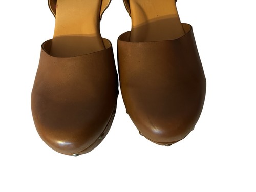 Women’s Kork-Ease Sz 11/43 Darby Leather Studded Clogs (3.5 Heel) Brown Leather - Picture 4 of 11