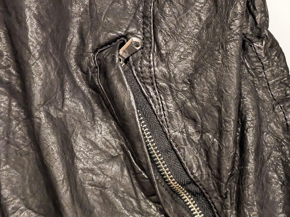 THE KOOPLES Chaqueta Motociclista Cuero Cordero Negro Hombre Pequeña Foto 4 de 4