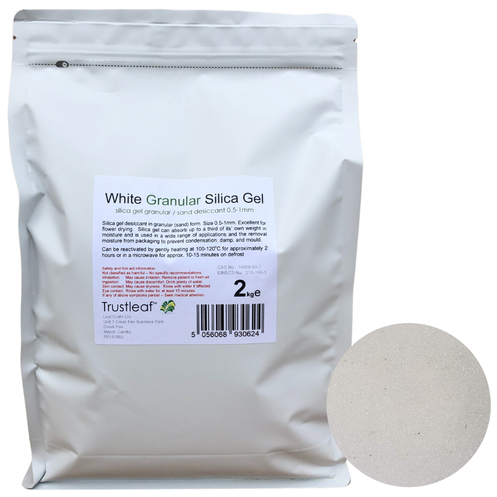 2kg White Silica Gel 0.5-1mm Granules - Resealable Bag - (2kg BAG - WS)