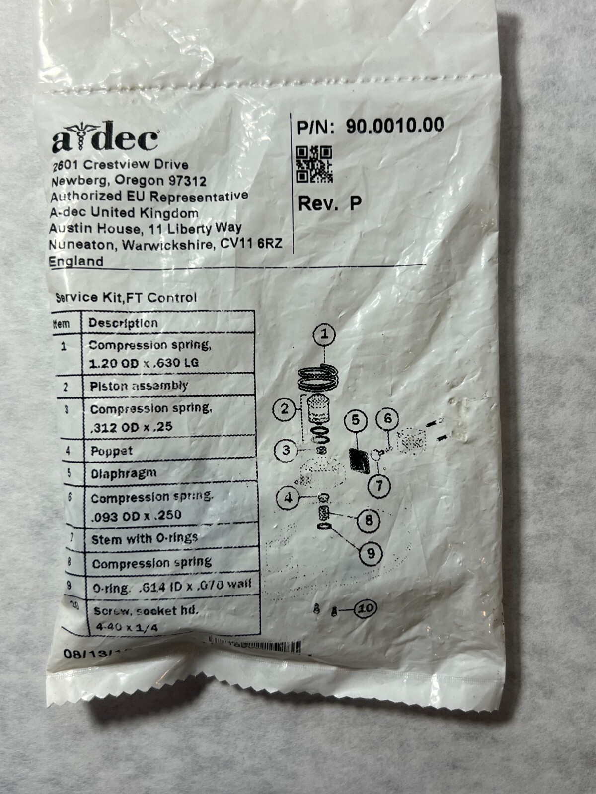 New A-dec SERVICE KIT, FOOT CONTROL 90.0010.00 List $105.60 Adec | eBay