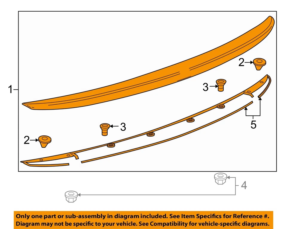 Used Rear Spoiler fits: 2012 Chevrolet Cruze Rear Grade A Foto 3 de 4