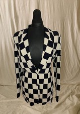 Vintage Black And White Checkered Blazer, Georges Rech, Woman's, Size 38