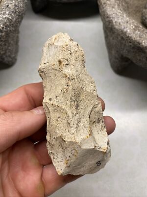 MLC s4105 4  Flint Celt Spade Knife Blade Arrowhead Monroe Co Illinois Artifact