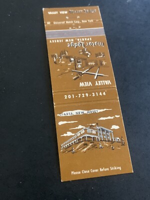 Matchbook Cover - Valley View Motor Lodge Sparta New Jersey