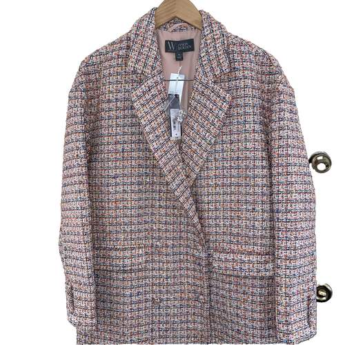 Gabardina Jason Bolden para mujer talla M peso medio cuadros tweed multicolor nueva con etiquetas - Imagen 3 de 7